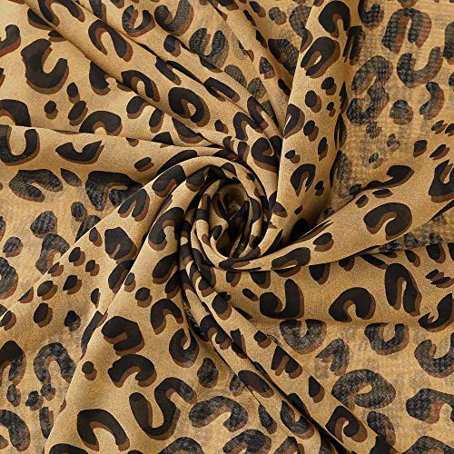 uxcell Leopard Cheetah Animal Print Chiffon Scarf Beach Wrap Shawl Women's Scarves3