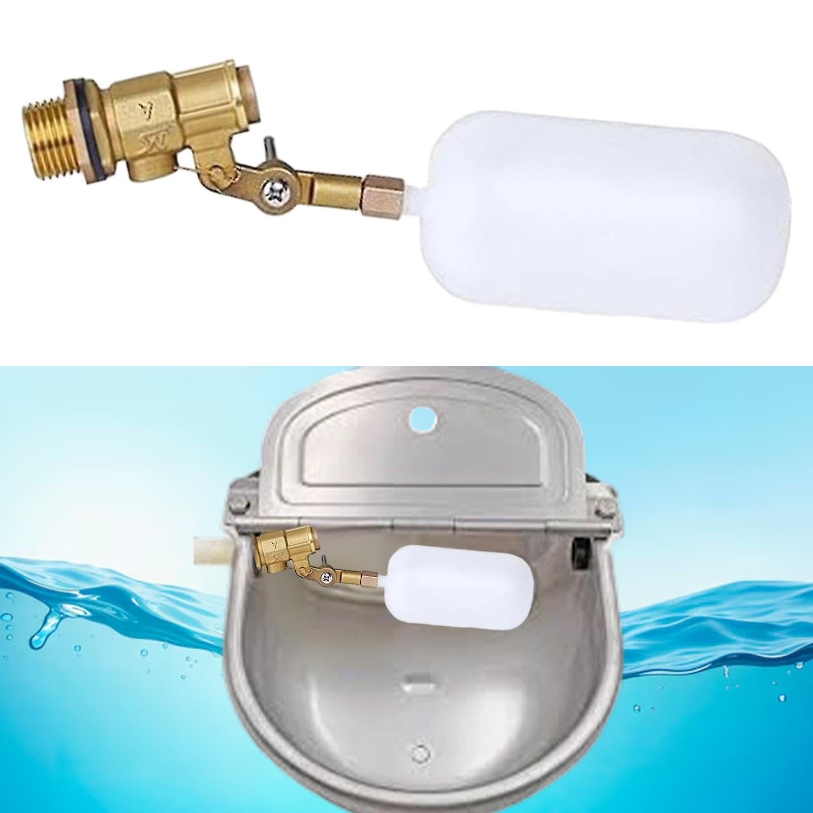 perfk Robinet à flotteur de 1/2 pouce pour réservoir d'eau, remplissage automatique et arrêt avec bras réglable pour aquariums et piscines