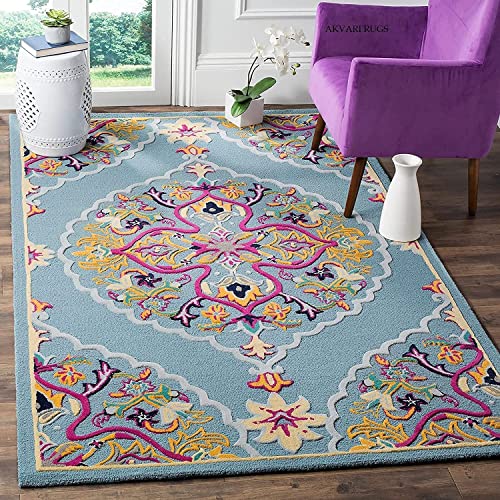 Image of Carpet Mahal Handmade Handwoven Tufted Made of 100% Soft Blended Wool Export Quality Carpets with 1 Inch Thickness (12x15 Feet) Color Multi