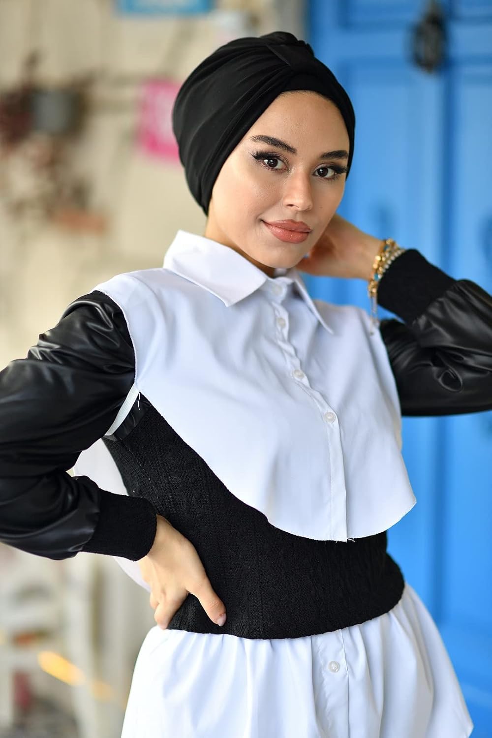 para life Band Turbans for Women, Breathable Instant Turban|Standard Size Stretchable Cotton Sandy|Pre-tied Hijab Cap