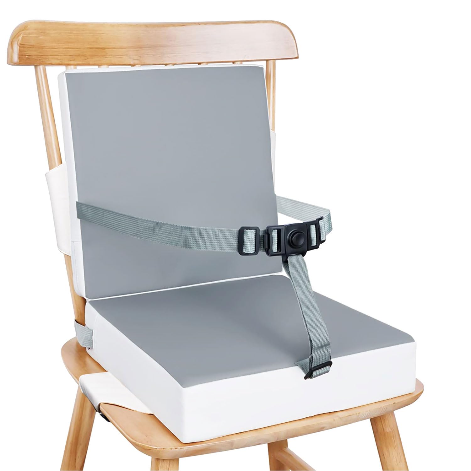 Asiento elevador de silla gruesa asientos de refuerzo impermeable con hebilla de seguridad antideslizante suelo lavable suave para niños mesa de comedor respaldo portátil viaje elevador cojín