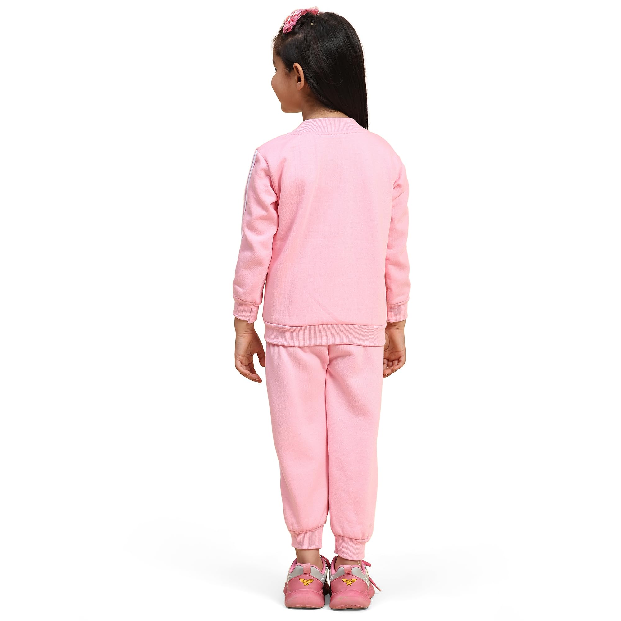 Ameeha Kids Winter Wear Strip Track suit for Boys & Girls (4 Years-5 Years, Pink)