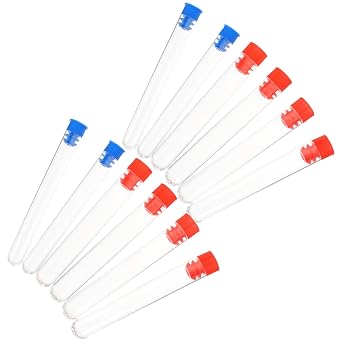 Plastic Test Tubes for Easy Visualization of Color Changes for Scientific Experiment 12pcs with Screw Caps, Lightweight Abs Material for Science Lab and Classroom Use