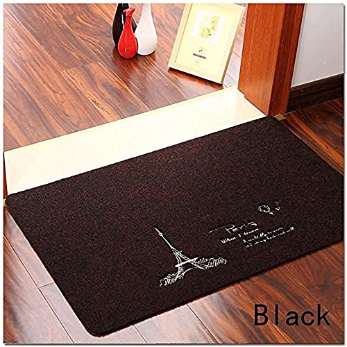 Alfombra negra antideslizante diseño con macetas suave 3
