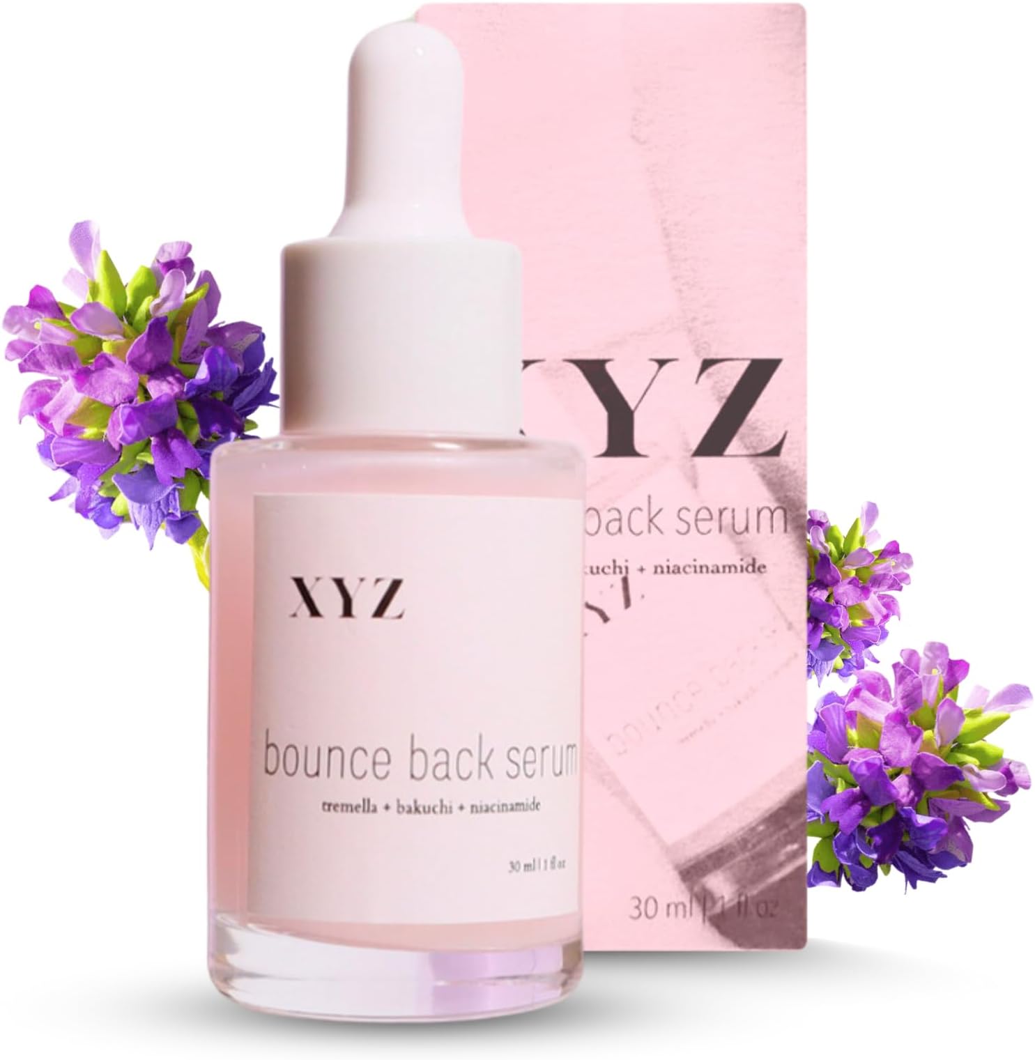 Bounce Back Face Serum with Retinol-Alternative Bakuchiol - Soothe, Hydrate, and Brighten Skin with Bakuchiol, Tremella Mushroom, and Niacinamide - 1fl oz (30mL)