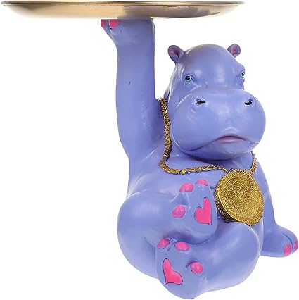 Amazon Co Jp Nuolux カバ 置物 可愛い カバ オブジェ 収納皿付き 玄関先 小物いれ キーホルダー アニマル フルーツプレート ガーデンオーナメント 樹脂 工芸品 カントリー雑貨 妖精の庭 紫 ホーム キッチン