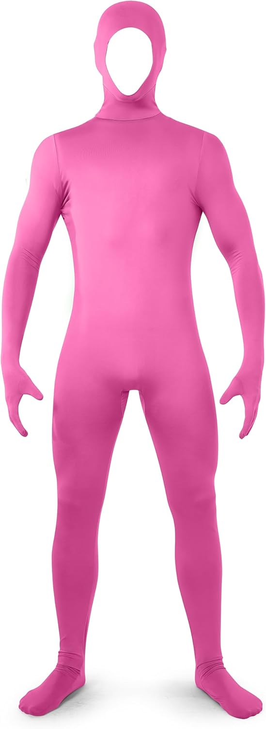 Spooktacular Creations Mens Halloween Costume Open Face Bodysuit Jumpsuit, Zentai Costume Bodysuit for Halloween Party