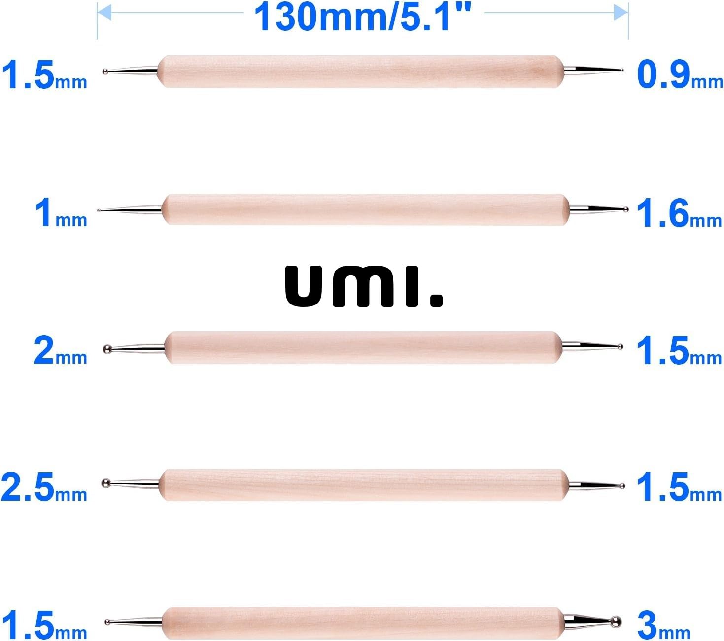 Amazon Brand β Umi 10pcs Dotting Tools Set for Nail Art, Embossing Stylus for Painting | Colorful Design Nail Dotting Tools 1