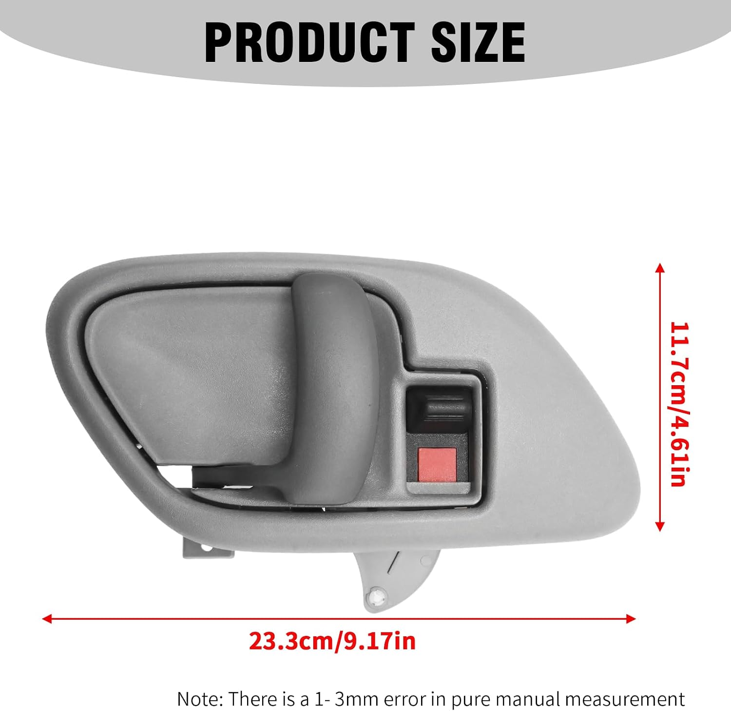 2Pcs 15708043 Interior Door Handle w/Bezel Kit LH Gray, Replacement for Chevrolet C1500 1995-1999 Replacement for GMC K1500 1995-1999, Replaces 15708079
