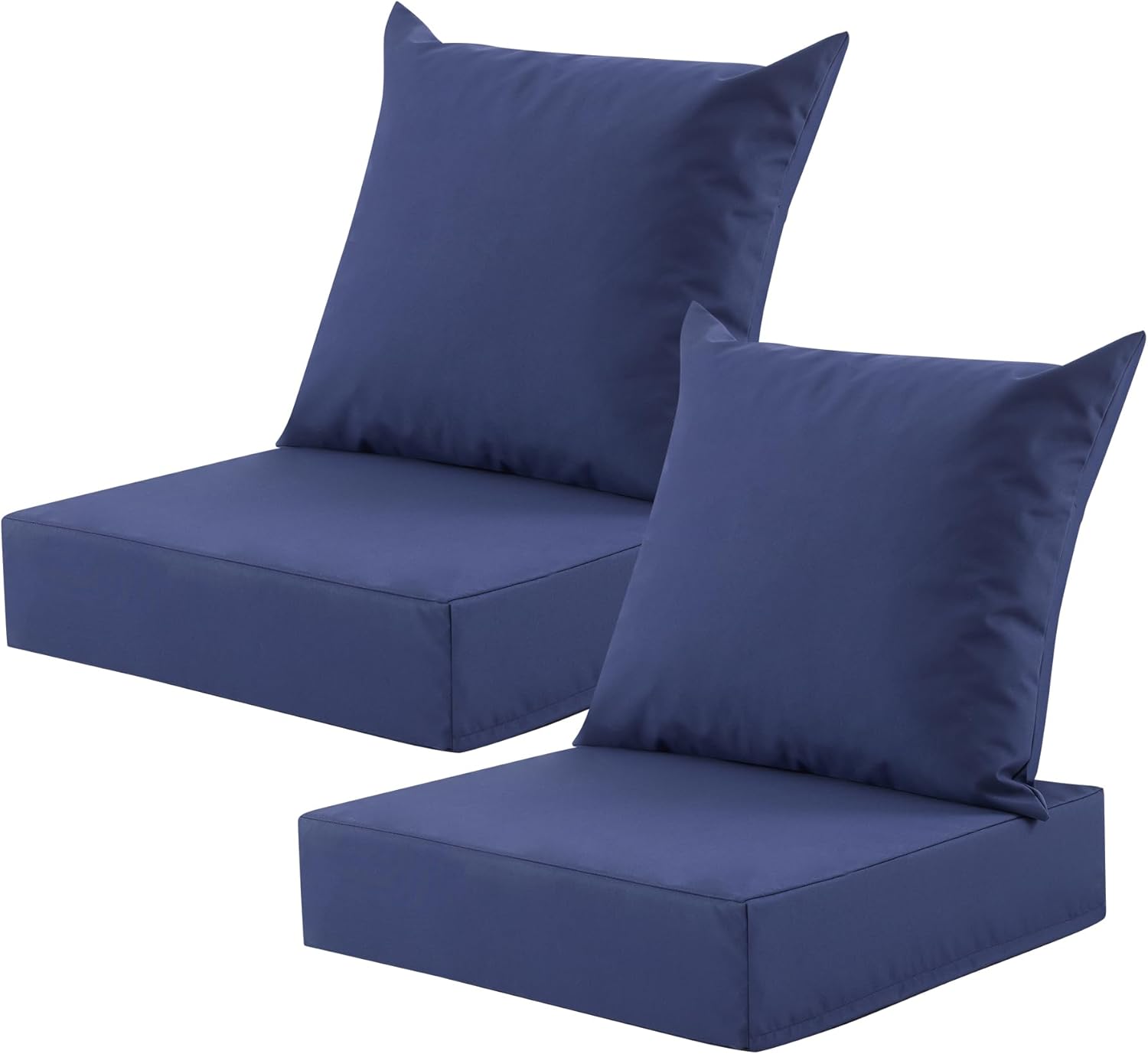 Outdoor Deep Seat Cushion Set, 24x24 Inch Water-Resistant & Fade-Resistant Outdoor Chair Cushions, Patio Furniture Cushions with Removable Cover for Patio Chair, Sofa,Navy Blue (Set of 1)