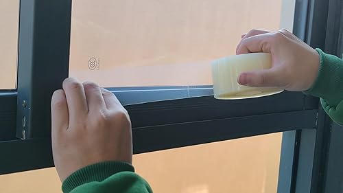 Miniatura 40 de Birllaid Cinta de sellado transparente para ventana, 2 pulgadas x 55 yardas (165 pies), cinta de sellado de aire acondicionado para ventana, sin