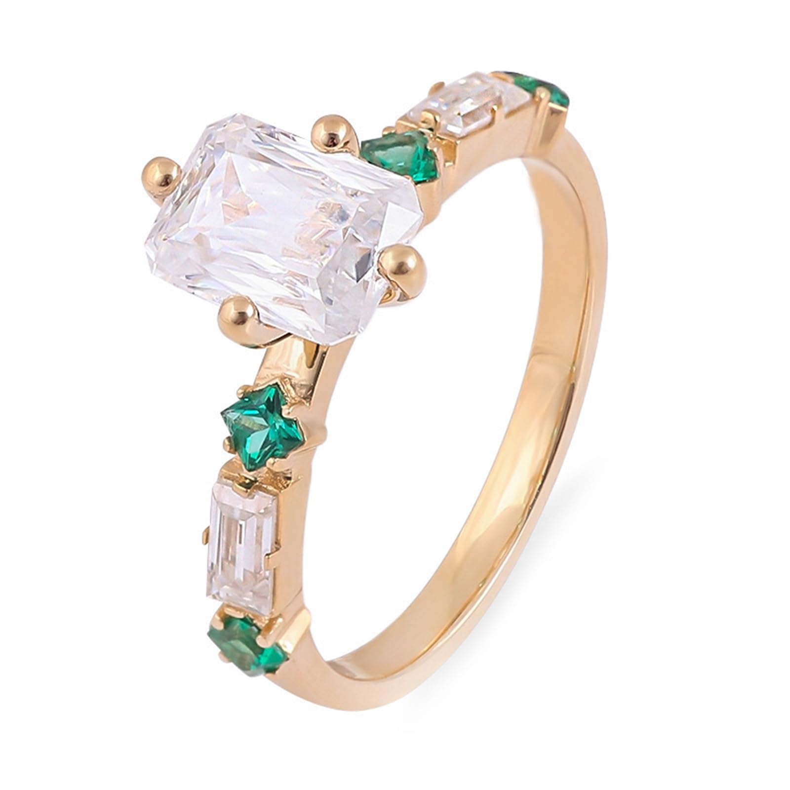 Anello in oro bianco 9 carati, gioielli coordinati a goccia d'acqua con moissanite a forma di pera 2 carati, misura 56 (17,8)