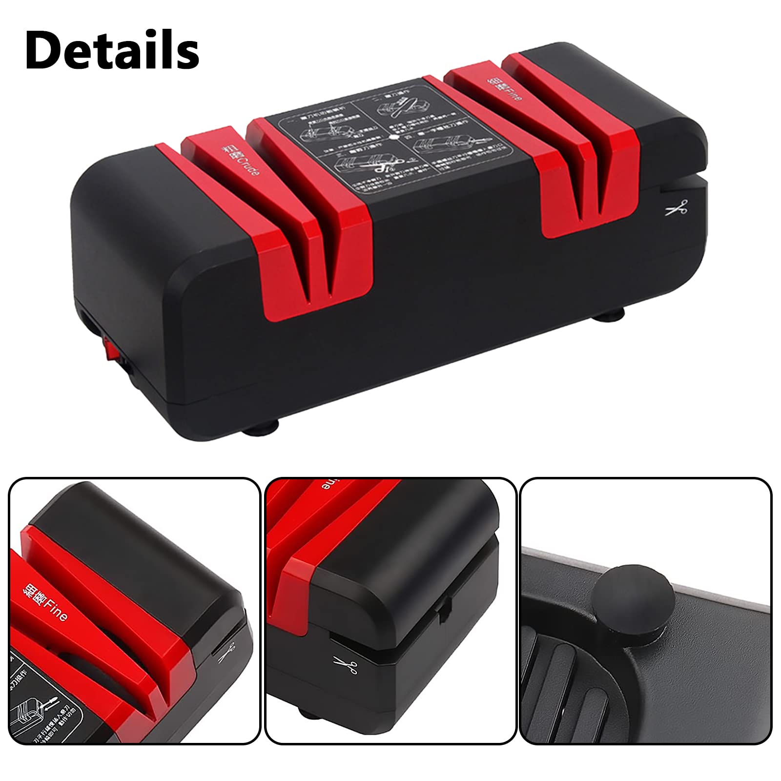 Affilacoltelli Elettrico, Affilacoltelli Forbici Elettriche professionali con spazzola, guanti antiscivolo e 3 dischi di affilatura intercambiabili, per tutti i tipi di coltelli