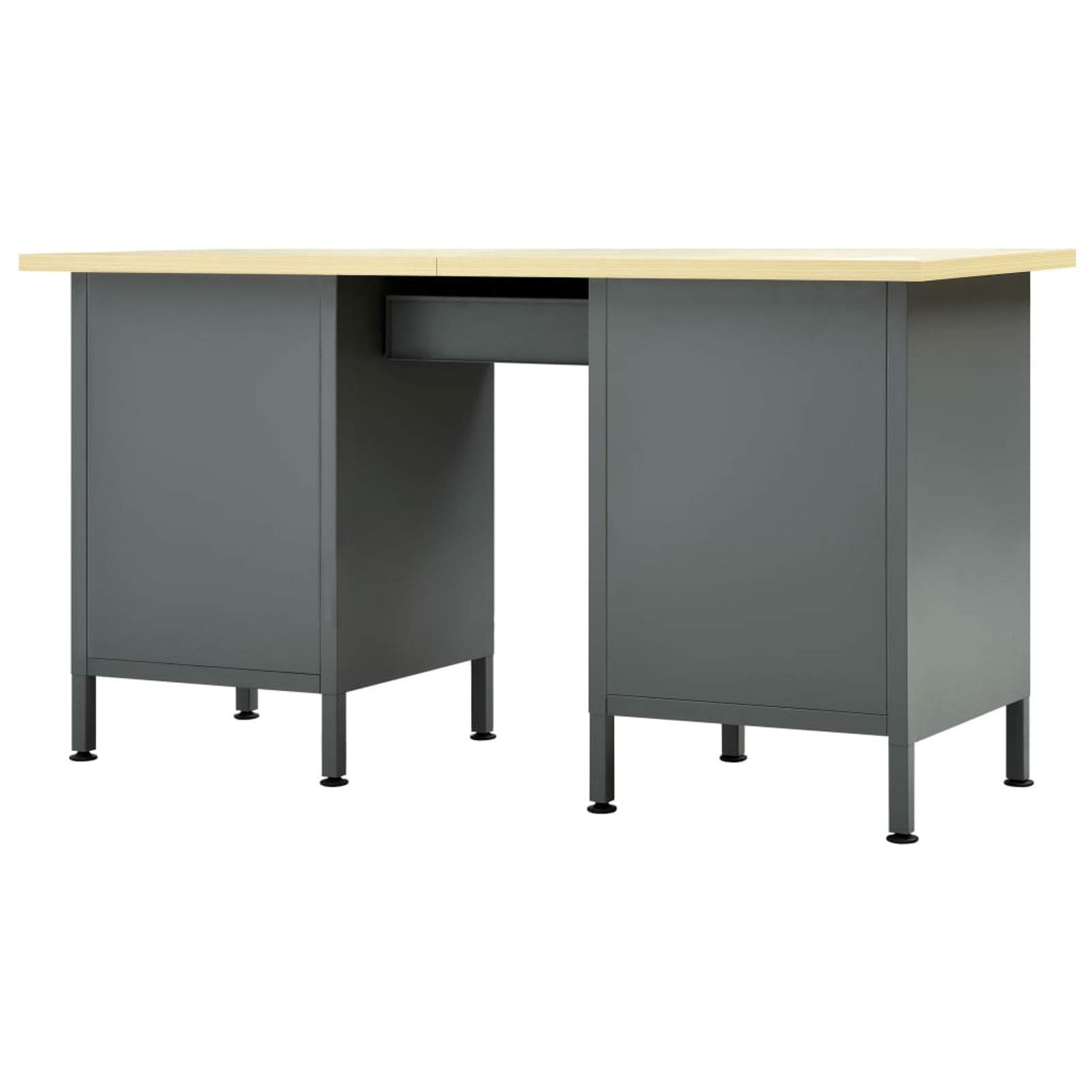 Set para Taller Banco de Trabajo de Acero Negro 160x60x85 cm