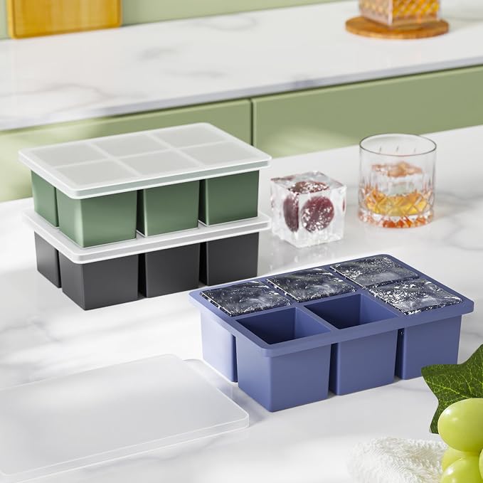 Bandeja para hielo grande de silicona con tapa 3 piezas miniatura 2