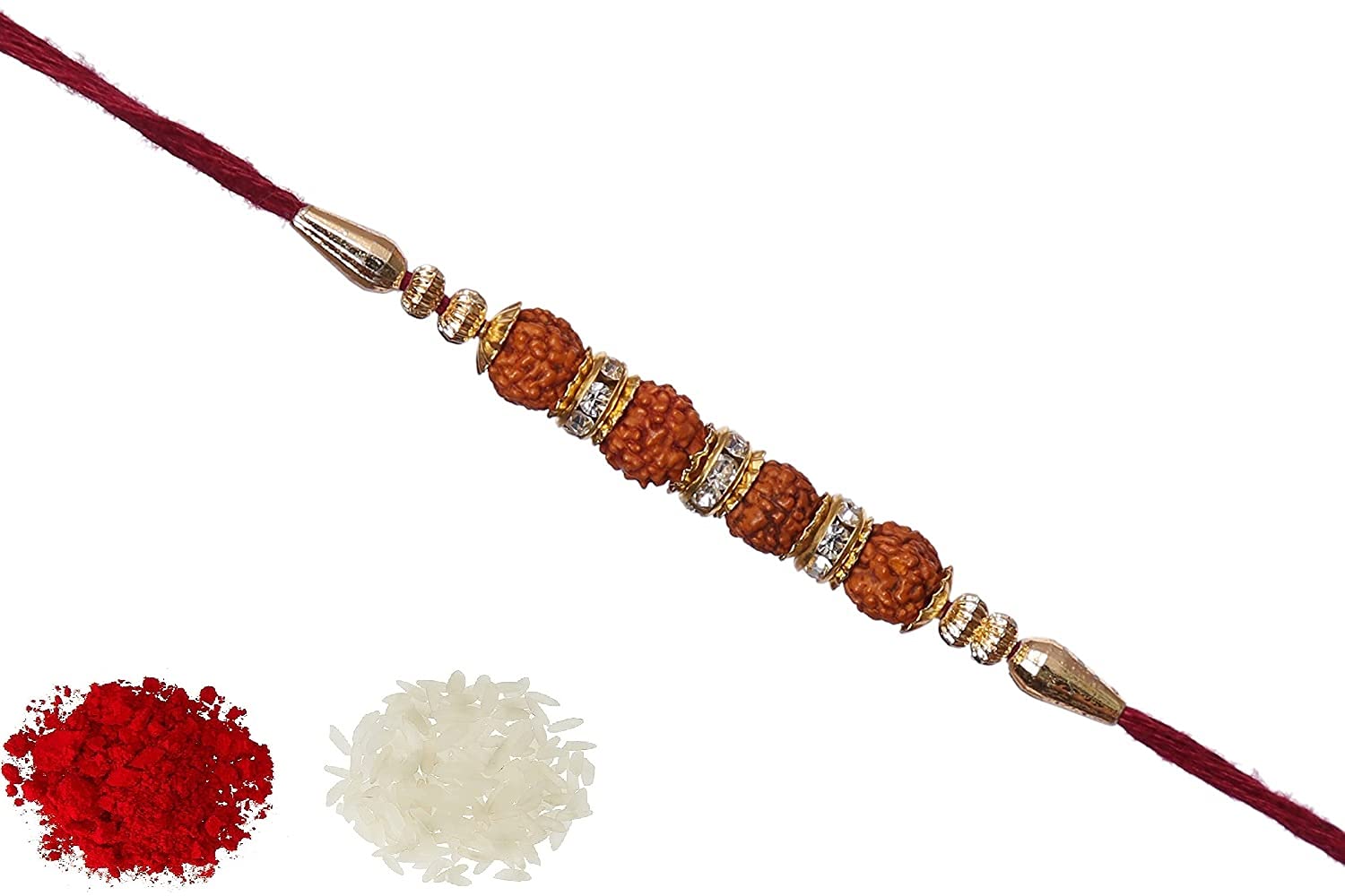 Vidhyasagar Enterprises Special Rudraksh crystal studded Rakhi with Greeting, Roli & Chawal For Unisex Adult (B09B4VYRZH) Amazon Price History, Amazon Price Tracker