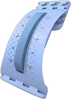 Back Stretcher for Lower Back Pain Relief,4 Lever Lumbar Support Board for Spine Decompression and Scoliosis Relief,Crack Your Back with This Cracking Device (Blue)