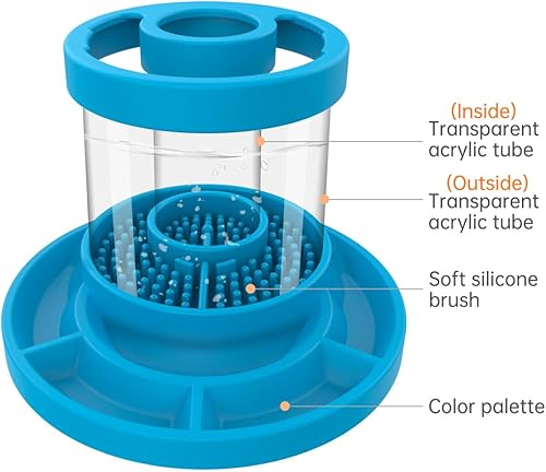 Miniatura 2 de AimiDream Enjuague de pinceles, limpiador de pinceles, taza de enjuague, taza de limpieza de silicona para acrílico, acuarela y medios a base de