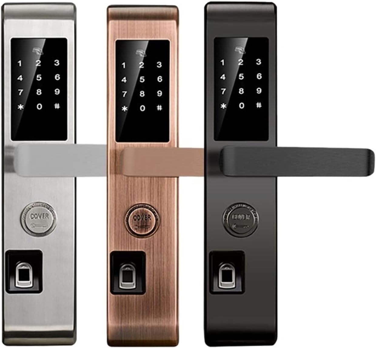 Fingerprint Lock WiFi Intelligent Remote Control Digital Card Board Card Security Keyless Door Lock (Color : Purplish Red, Size : Right Opening)