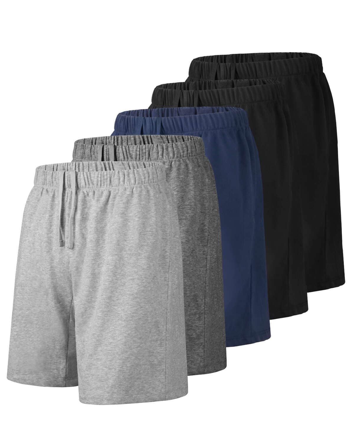 Liloak Herren Sweatshorts 3er Pack aus Baumwolle mit Taschen Kurze Jogginghose mit 18 cm Innenbeinlänge für Freizeit und Training