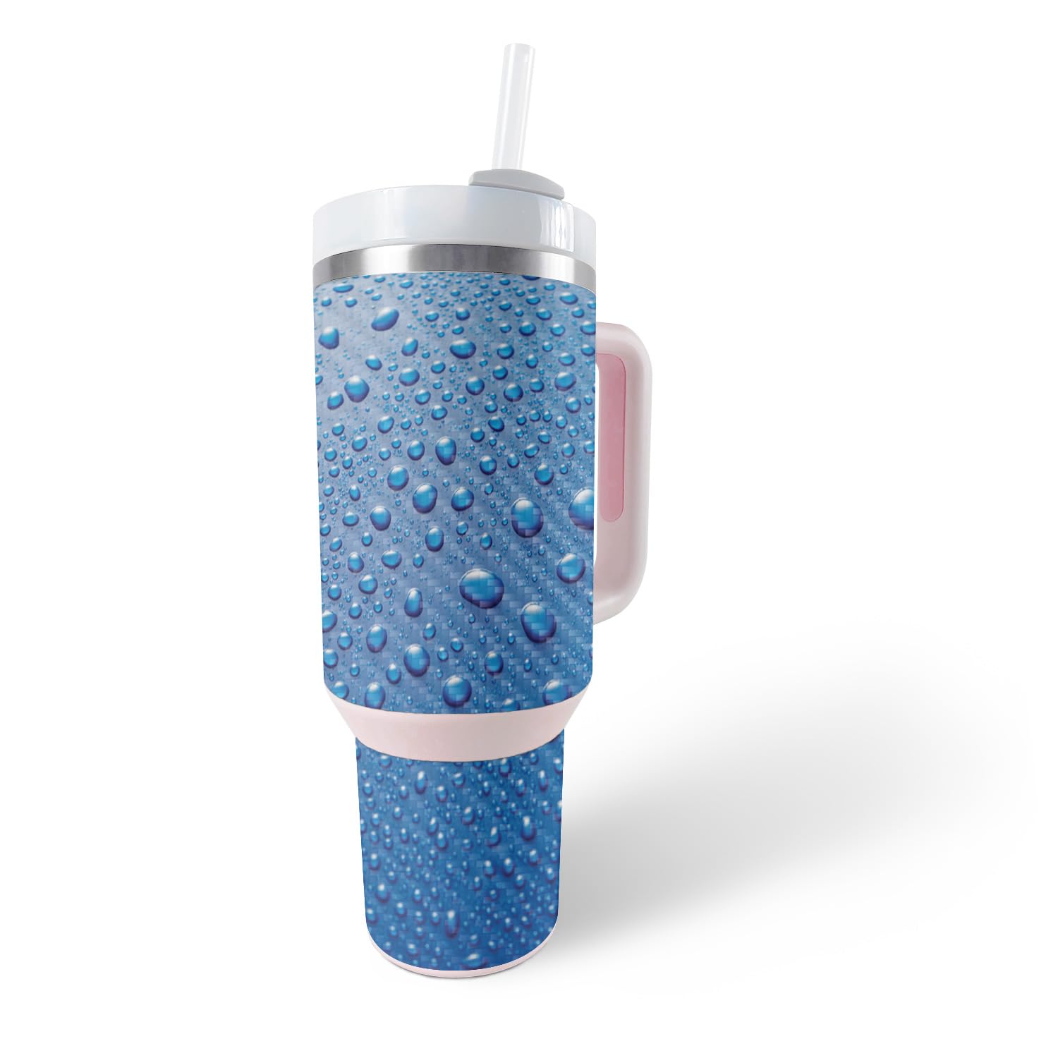 MightySkins Carbon Fiber Skin Compatible with Stanley The Quencher H2.0 FlowState 40 Oz Tumbler - Mist | Protective, Durable Textured Carbon Fiber Finish | Easy to Apply, Remove, and Change Styles