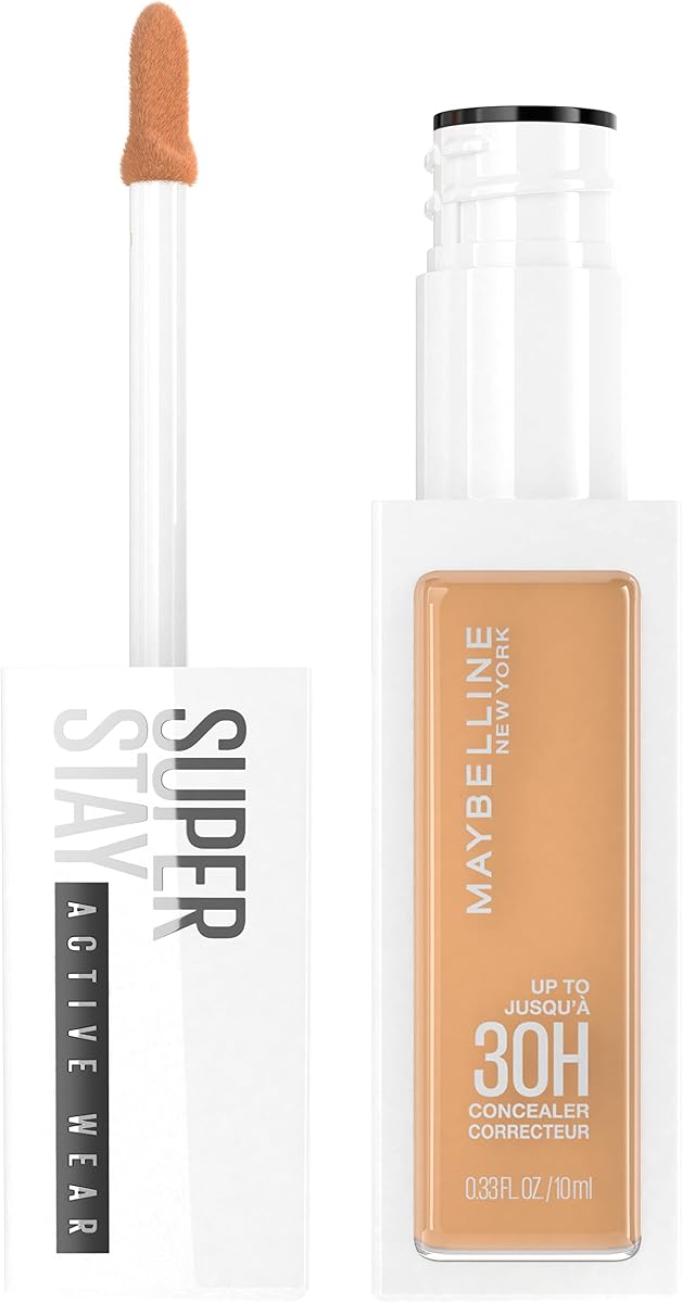 Maquillaje corrector líquido Maybelline Super Stay, corrector de cobertura total, hasta 30 horas de uso, resistente a la transferencia, acabado mate natural, sin aceite, disponible en 16 tonos, 30, 1 unidad