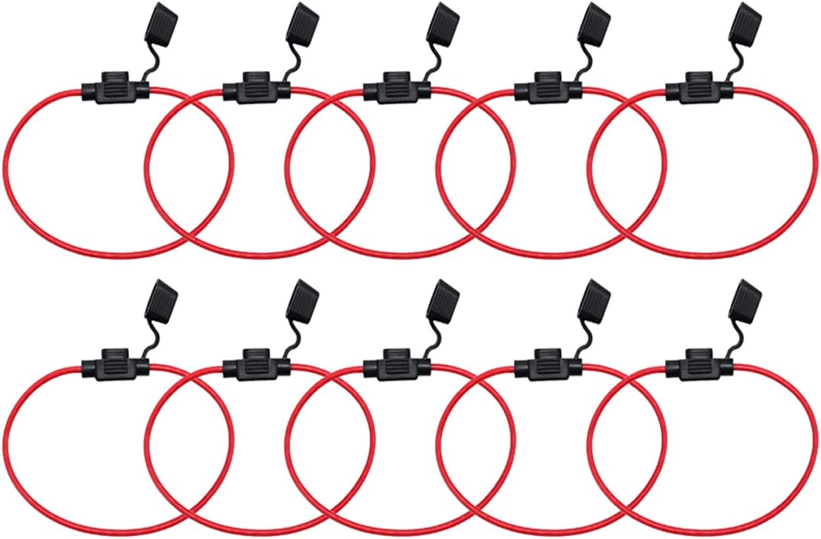 Automotive Car Truck in-line 16 Gauge Fuse Holder for Mini Blade Type Fuse (Pack of 10)