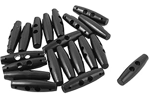 uxcell Plastic Toggle Buttons Spring Stop Toggle Buttons 2 Holes for Scrapbooking 20pcs