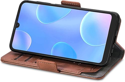 Miniatura 3 de Funda para Honor X7 Cover, Case for Honor Play 30+ Plus Funda de piel sintética con ranuras para tarjetas Funda con soporte abatible Marrón