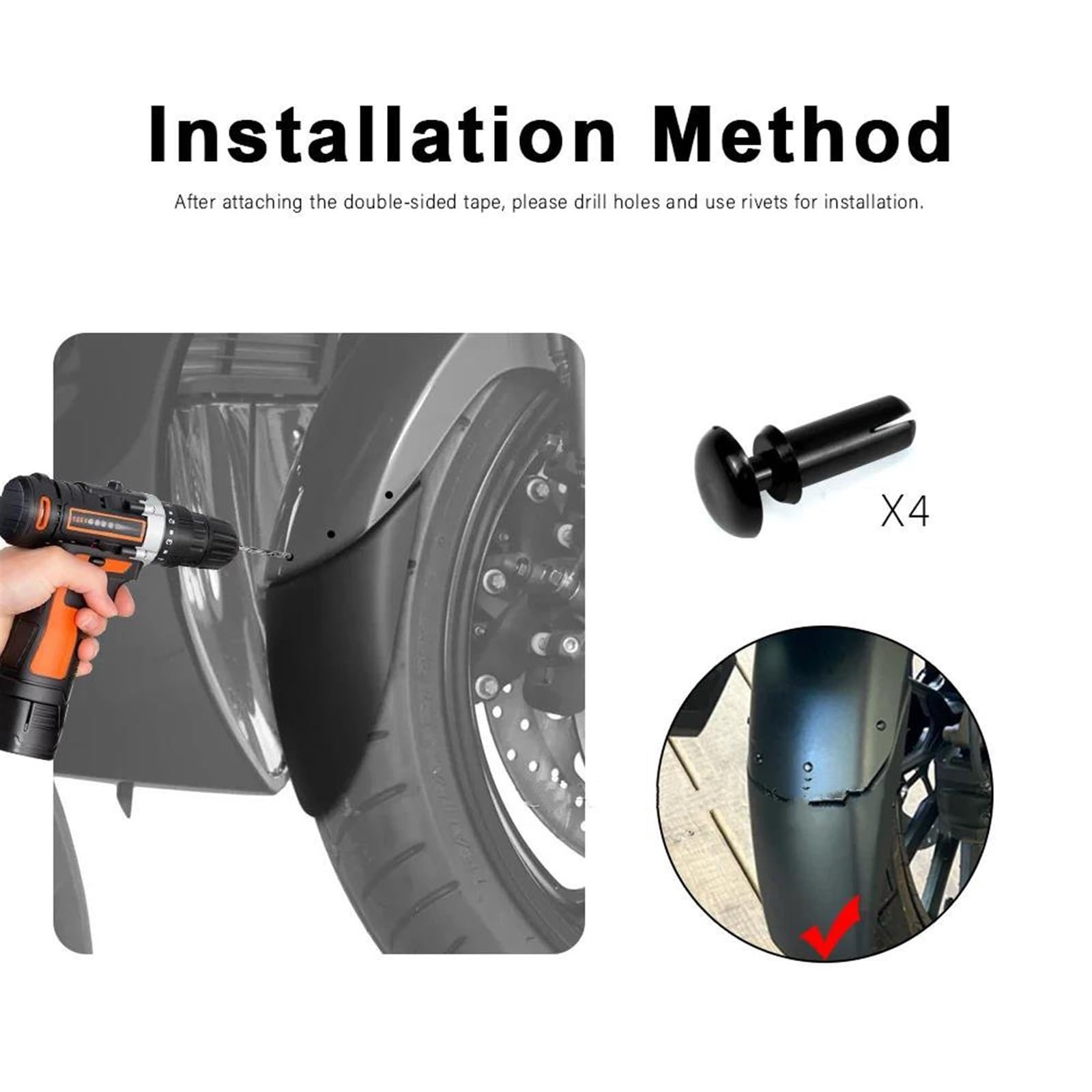 Protection Contre Les éclaboussures Prolongateur De Garde-Boue De Moto pour Y&amaha FJR1300 FJR 1300 2006-2024 2023 2022 2021 2020 Protection Anti-éclaboussures du Moteur