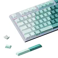 Gradient Green Side-Print Shine-Through PBT Keycaps, 121 Keys Cherry Profile,Transparent Spacebar Strip, for MX Switches, for Keyboards with LED Facing South