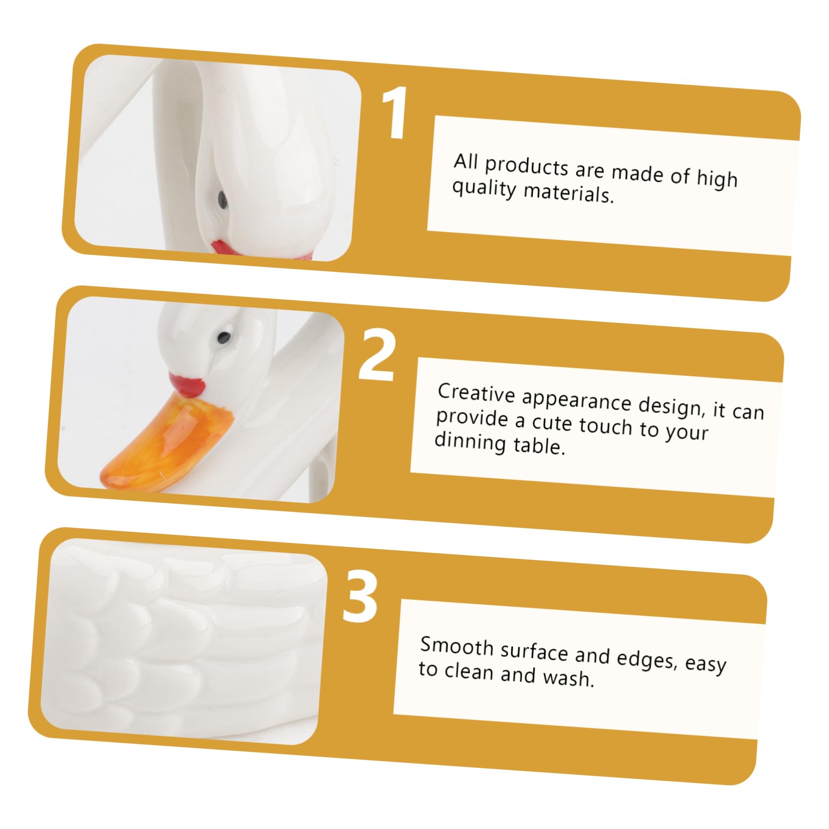 CONGARTENO 1 Set Chopstick Rest Set Spoon Stand Chopstick Stand Kitchen Things Kitchen Tableware Creative Chopsticks Stand Cooking Spoon Holder Swan Decor Chopsticks Rack White Porcelain