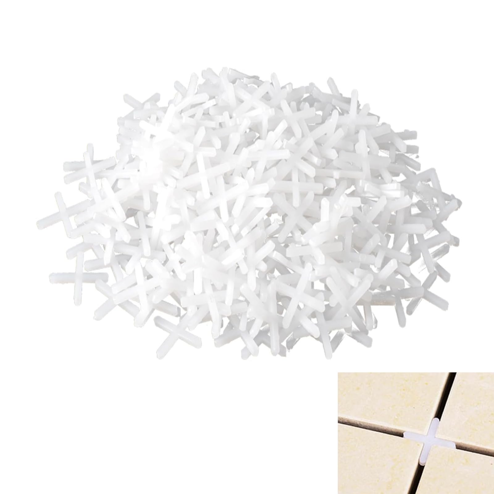 Hattusashield Transparent 500 Pcs Tile Spacers, 2Mm Plastic Cross Tile Spacers Gaskets, For Accurate Positioning Diy Paving Tiling Garden Slabs Wall Tiler
