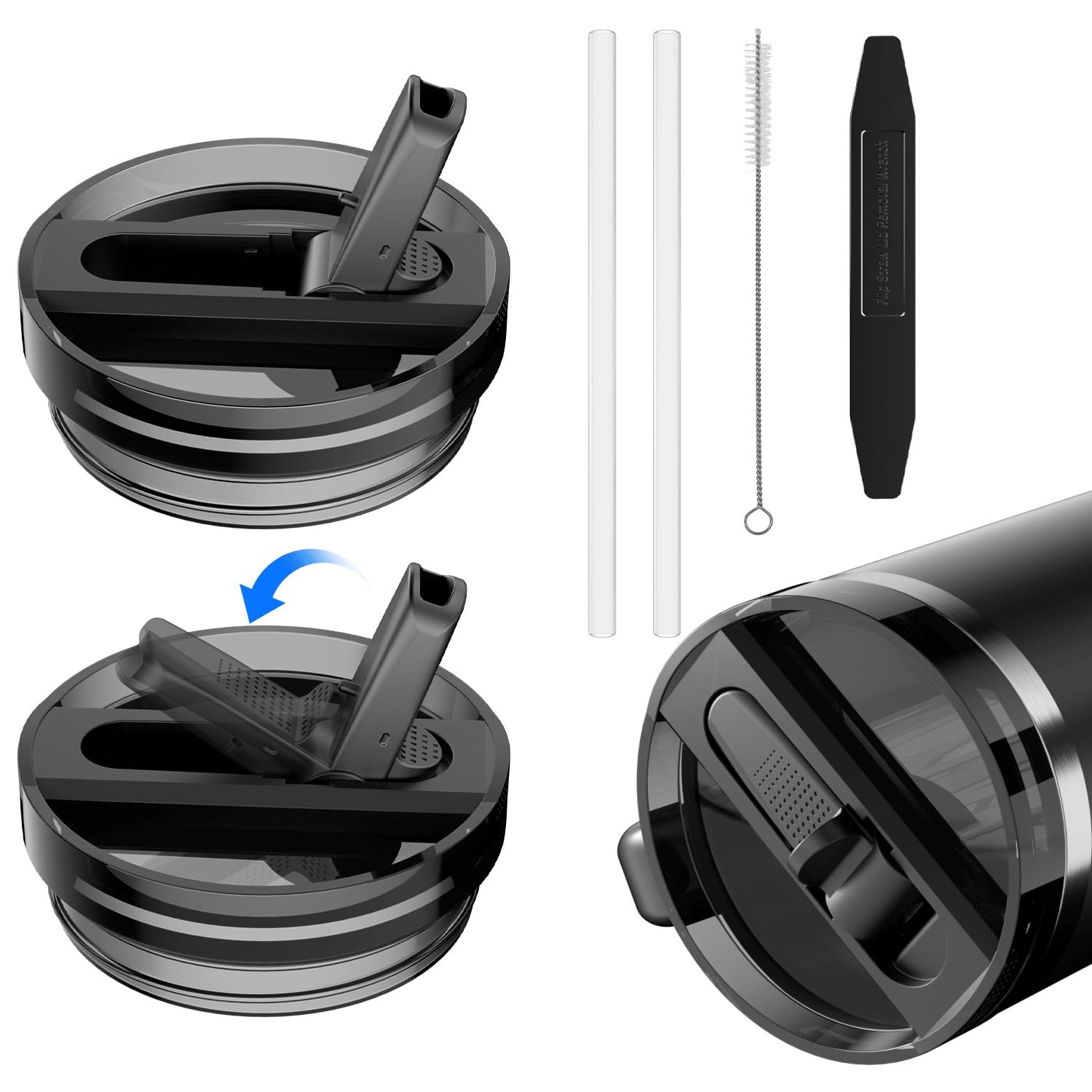 Couvercle étanche pour Stanley 40 oz amovible anti-fuite noir 2 pièces