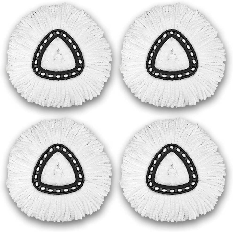 Repuesto de mopa de microfibra de 4 cabezales compatible con O'cedar Triangle Spin Mop Easywring Recambios de fácil limpieza de cabezal de trapeador