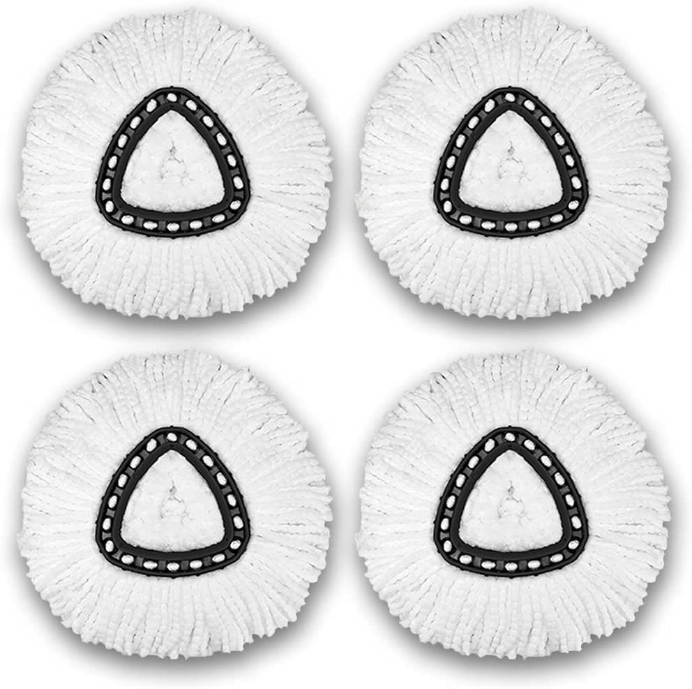 Mop Replacement Microfiber 4 Heads Compatible with O'cedar Triangle Spin Mop Easywring Refills Easy Cleaning Spin Mop Head Replacement for Smooth