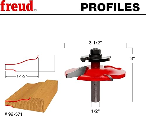 Miniatura 2 de Broca encaminadora Freud 99–001 1/2-pulgadas a 1–1/4 pulgadas con vástago 1/2 pulgada