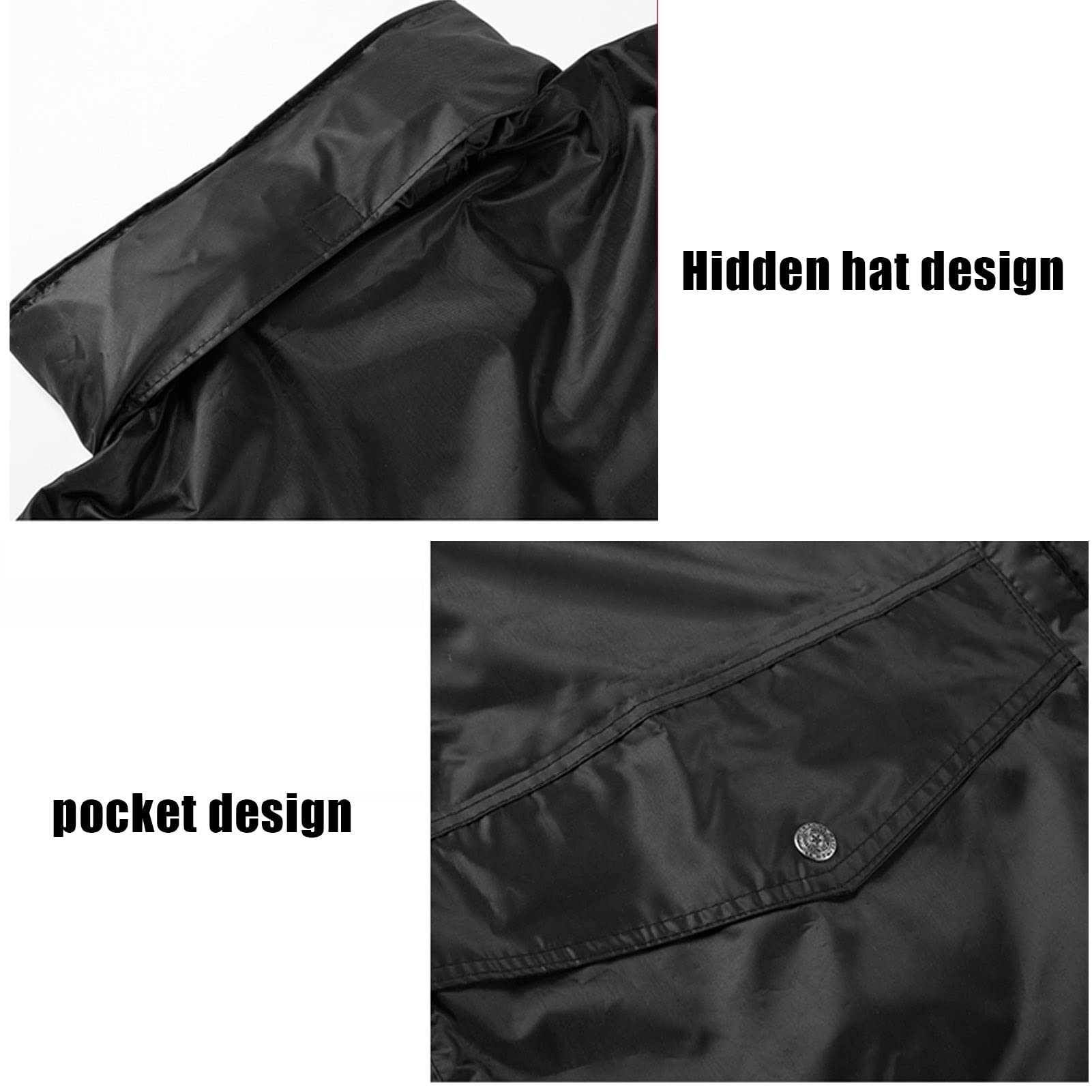 CL-ZZZ Erwachsenen Regenanzug (Jacke & Hosenanzug) Wasserdichter Herren Regenanzug Winddichter Regenmantel mit Kapuze für Outdoor Arbeit Wandern Reisen, Navy - L/XL/XXL/3XL/4XL/5XL