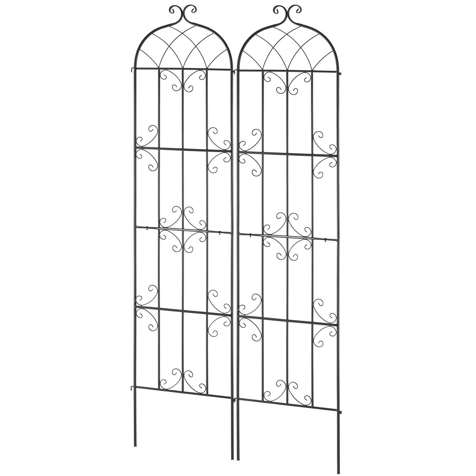 VEVOR Traliccio da Giardino Rampicanti per Piante Fiori in Metallo Antiruggine, Supporto per Traliccio per Rose Rampicanti Esterno, Traliccio Decorativo per Clematide Alta Cortili 51 x 220 cm 2 Pezzi