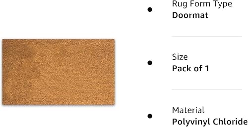 Miniatura 8 de PLUS Haven Tapete de fibra de coco con respaldo resistente, limpia tus patas de forma natural y tapete de bienvenida liso, 17.5 x 30 pulgadas,