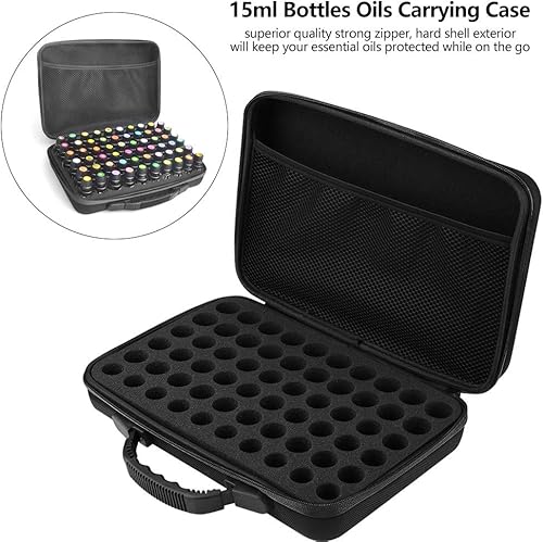 Miniatura 5 de Fydun Estuche de transporte de aceite Ential Estuche rígido, 60 botellas de 0.2 fl oz, 0.5 fl oz para familias (negro)