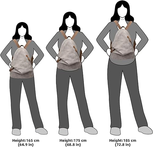 Miniatura 5 de KL928 Mochila vintage de lona  Mochila grande informal para viajes al aire libre, mochila de senderismo para hombres y mujeres, 6882-PU-Leaden