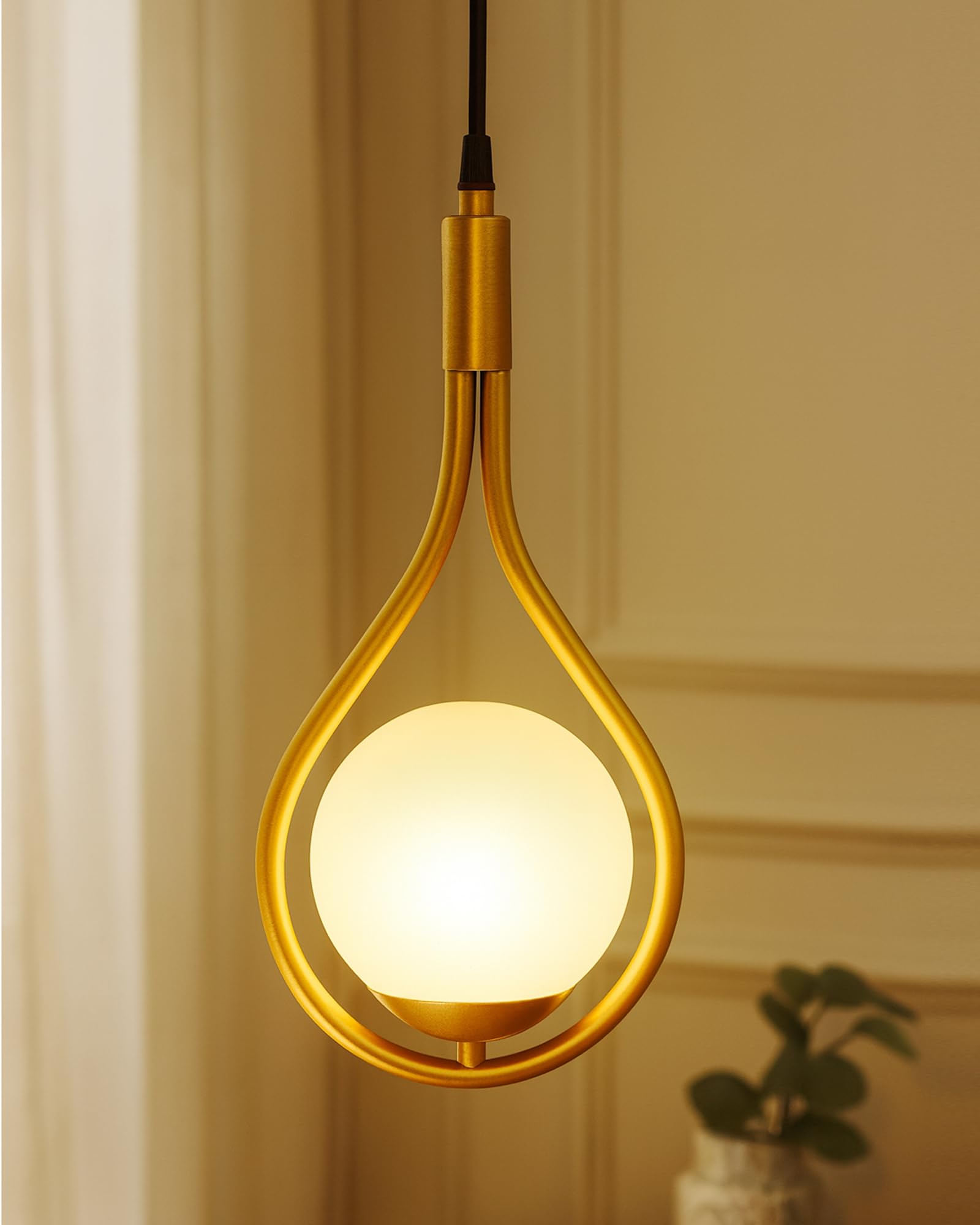 Homesake Chandelier Mid Century Modern Jhumar (Golden, Water Drop)