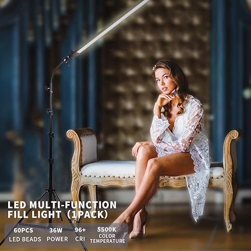 Miniatura 3 de Kit de iluminación LED para estudio de fotografía con bolsa de soporte de luz, tubo suave para belleza, cejas, tatuajes, maquillaje, odontología,