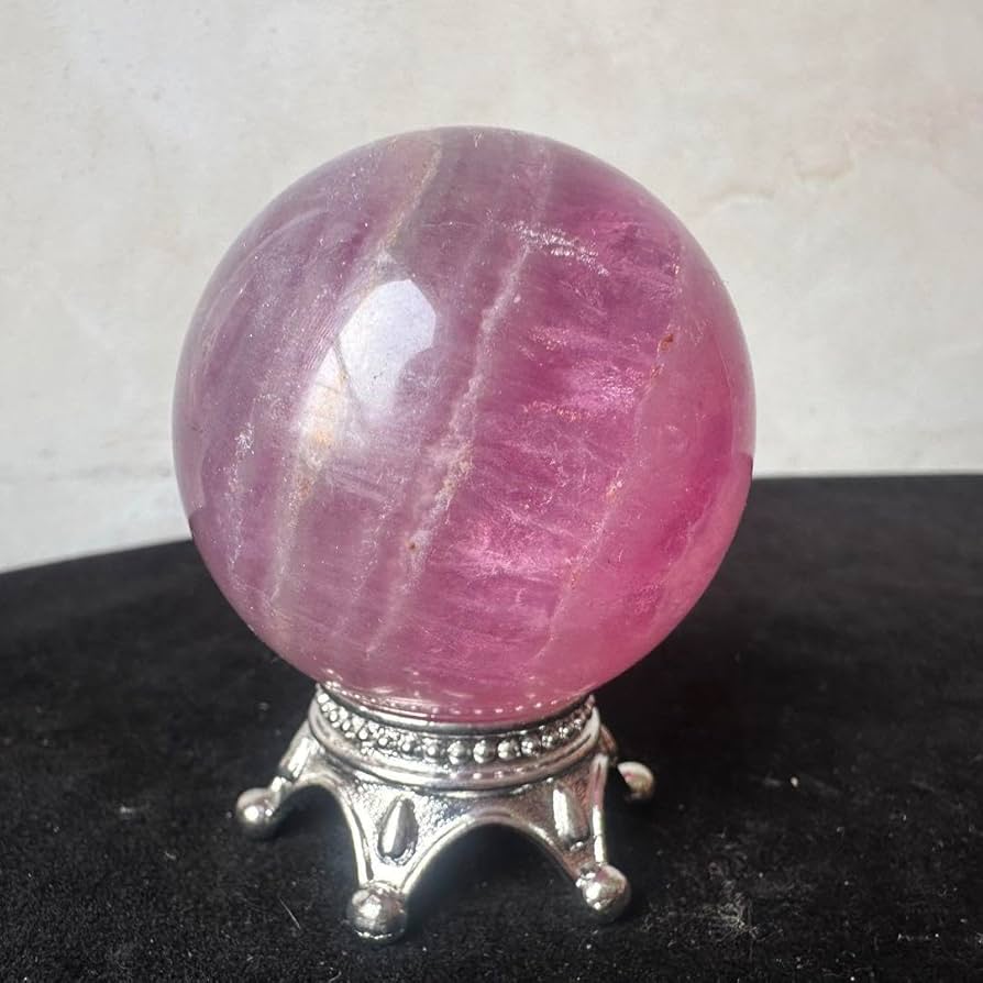 天然石 ＊ 丸玉 フローライト お守り 置物 約100mm