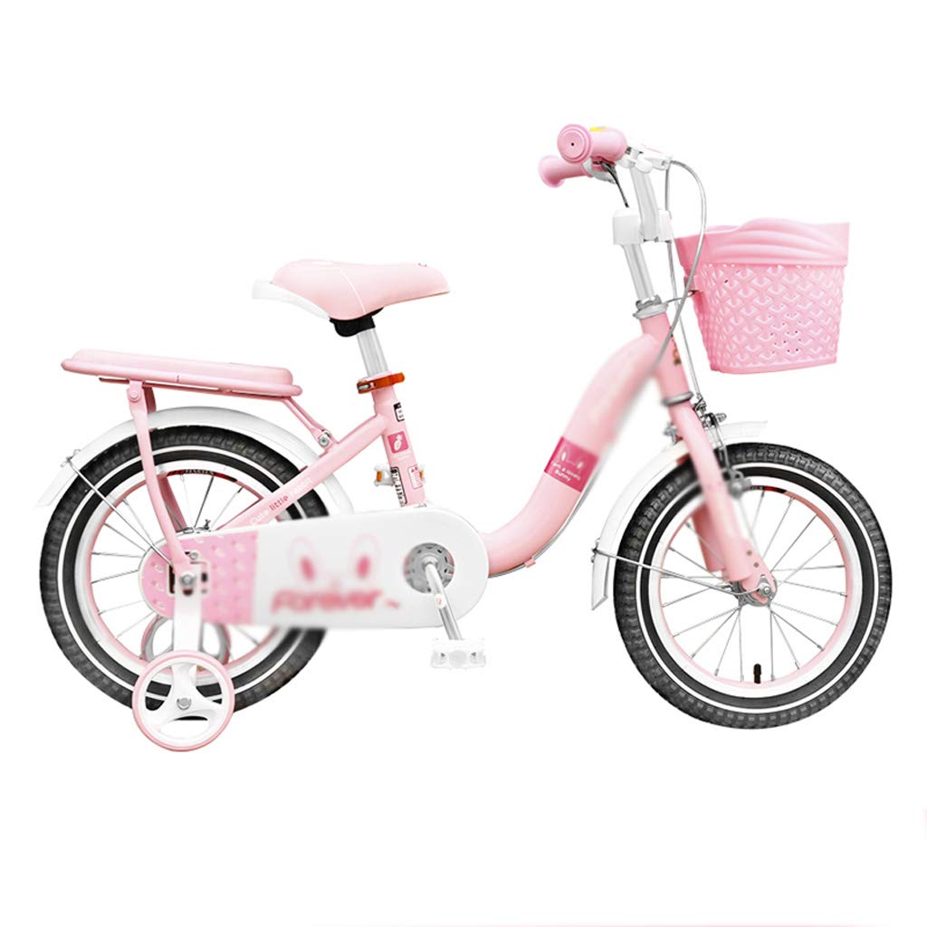 Girls Kids Bike 14 16 18 Inch Bicycle 3-10 Years Old Basket Training Wheels Kick Stand Child's Cycle With Training Wheel