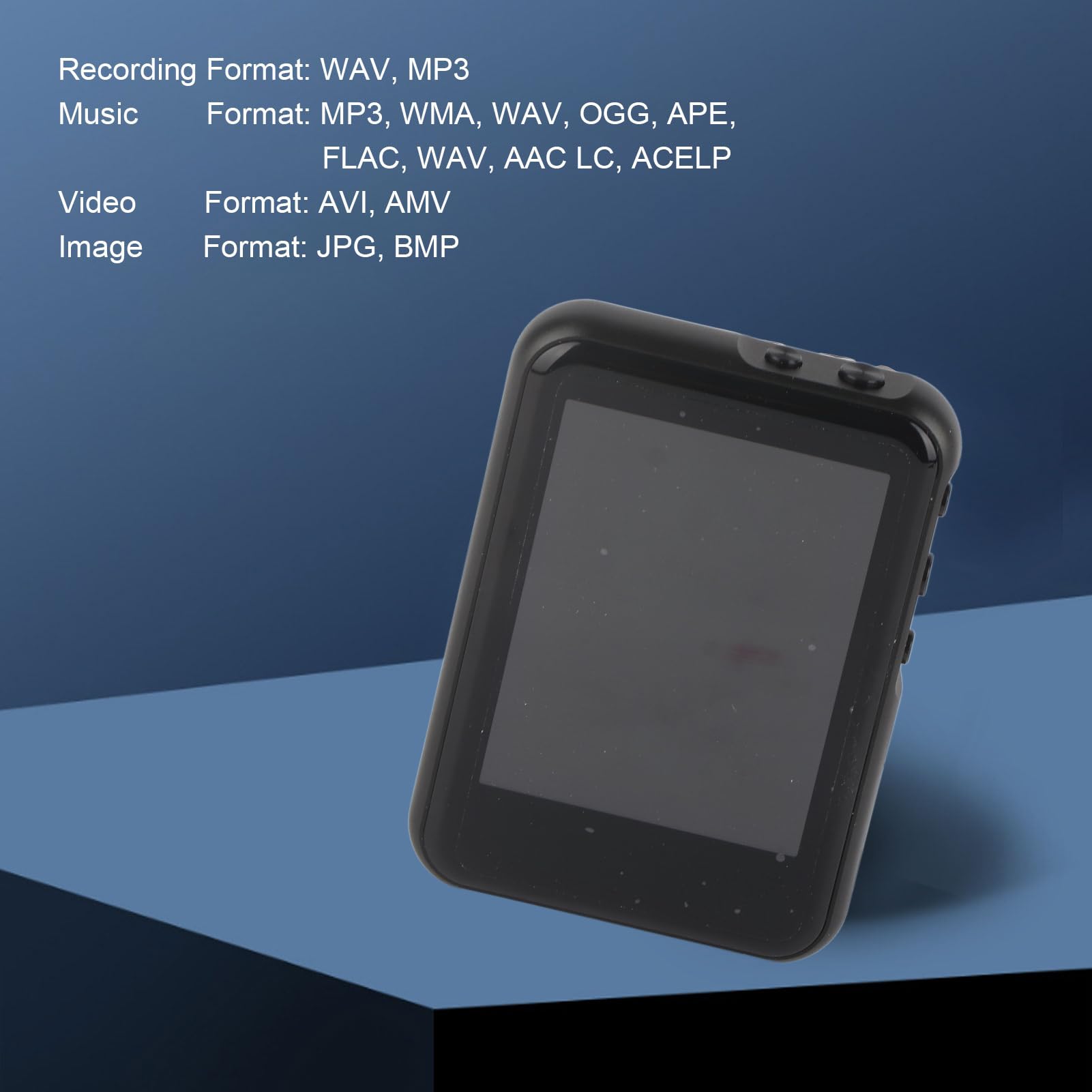Wakects Reproductor MP3 Pantalla LCM de 2,4 Pulgadas, Bluetooth 4.0 (16GB)