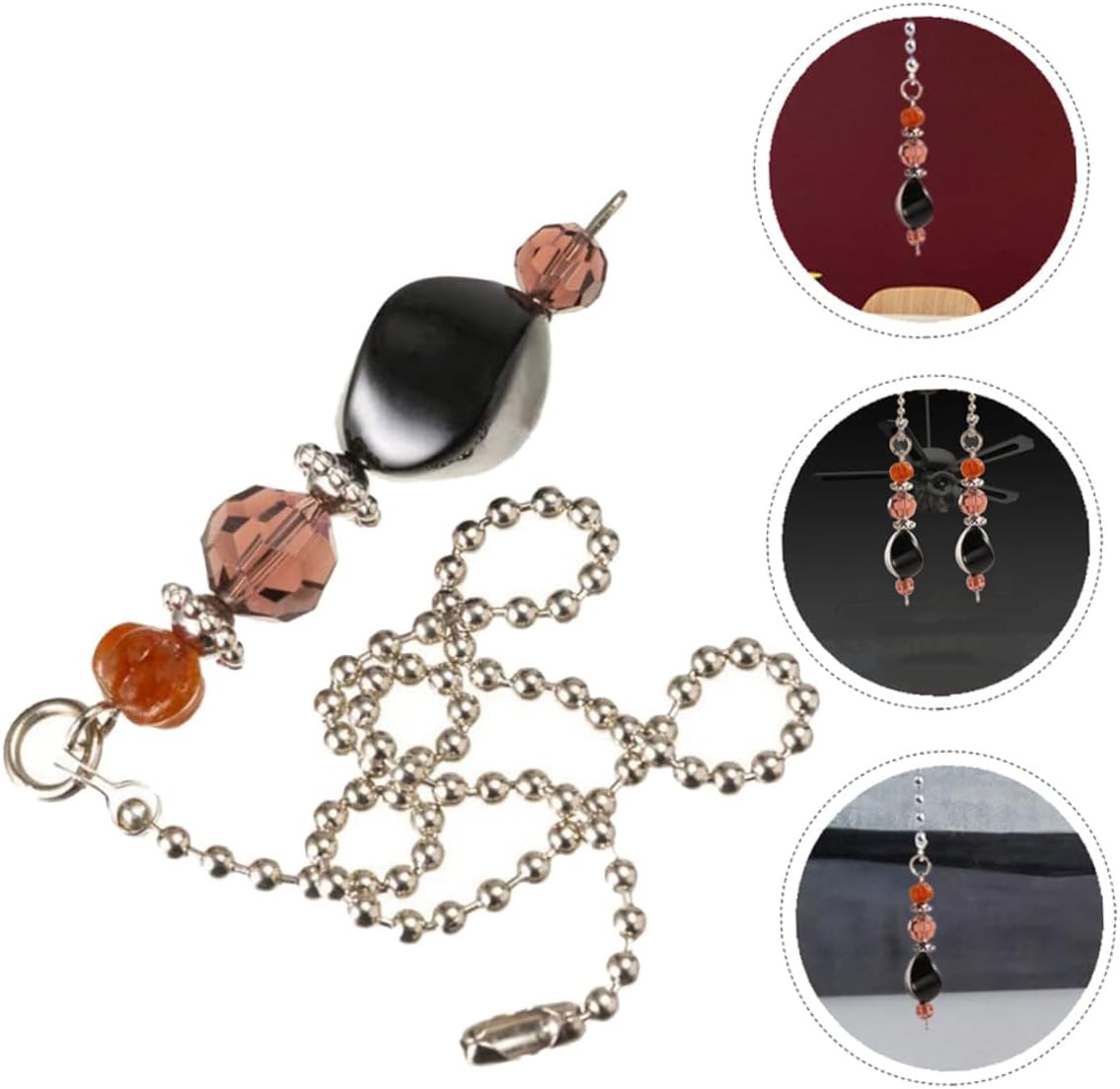 2pcs Rhinestone Pull Chain Set for Bedroom Ceiling Light Home Decor Living Pull Cord Switch