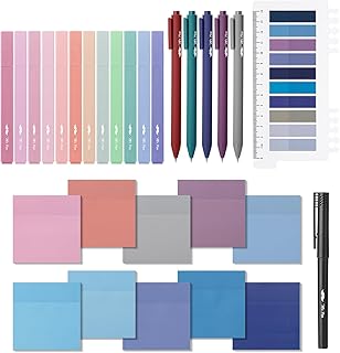 Mr. Pen- Aesthetic Book Annotation Kit, 38 pcs, Aesthetic Highlighters and Gel Pens, Transparent Sticky Notes, Transparent Sticky Tabs for Books, Highlighter Set, Annotation Sticky Notes for Books