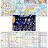 お風呂の学校 セット価格 地図／小学生向け英単語500選（パステルカラー）お風呂ポスター２種類セット 日本製 地理 学習 知育 英語 B3サイズ 防水